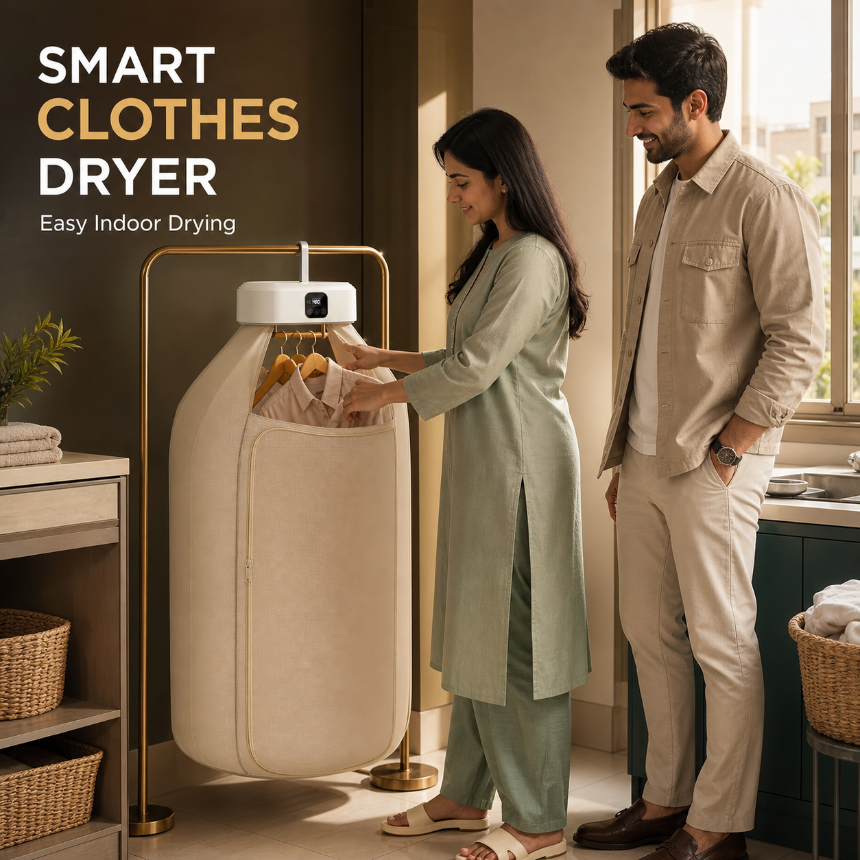 Portable Foldable Electric Clothes Dryer | Warm Air Garment Drying Machine