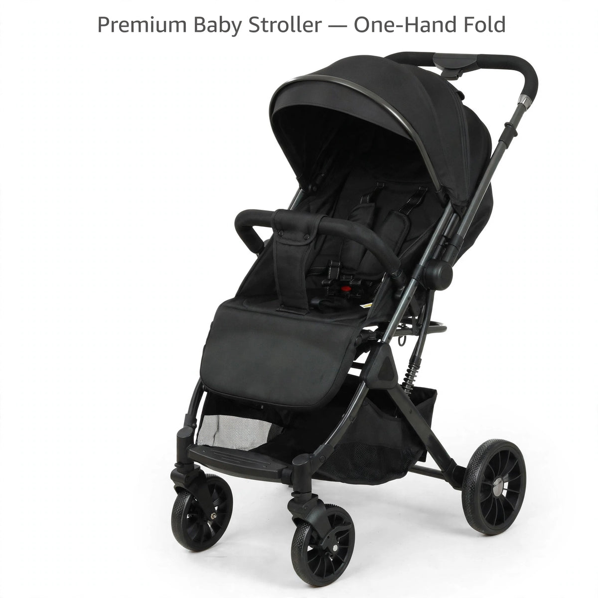 Halfri Premium Baby Stroller β One-Hand Fold, Reversible Handle & Lie-