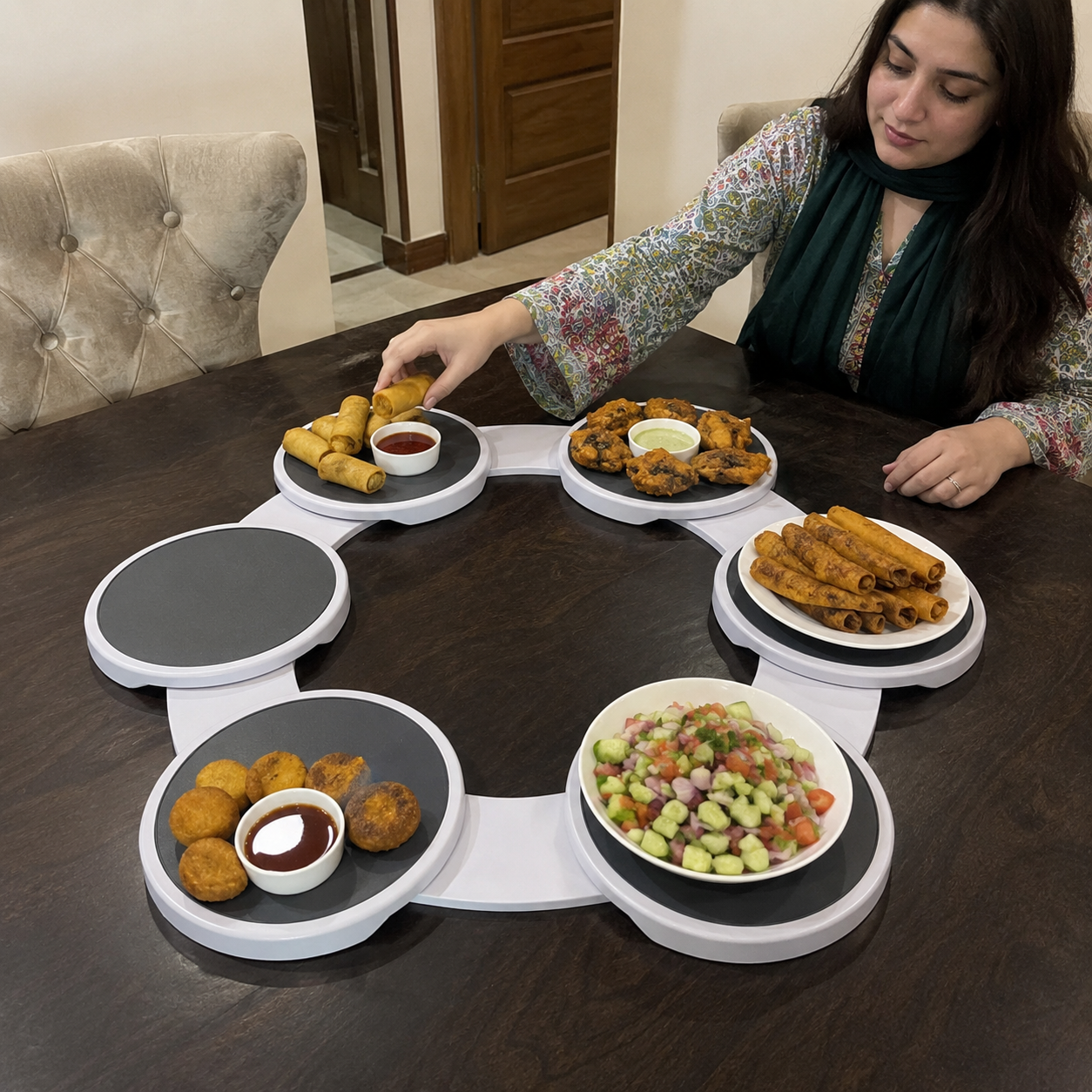 Expandable Lazy Susan Turntable for Dining Table