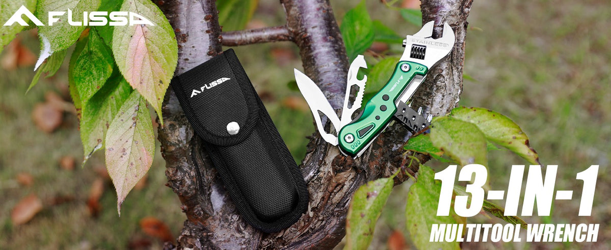 2-in-1 Folding Adjustable Wrench with Knife – Portable Multi-Tool with - Image 7