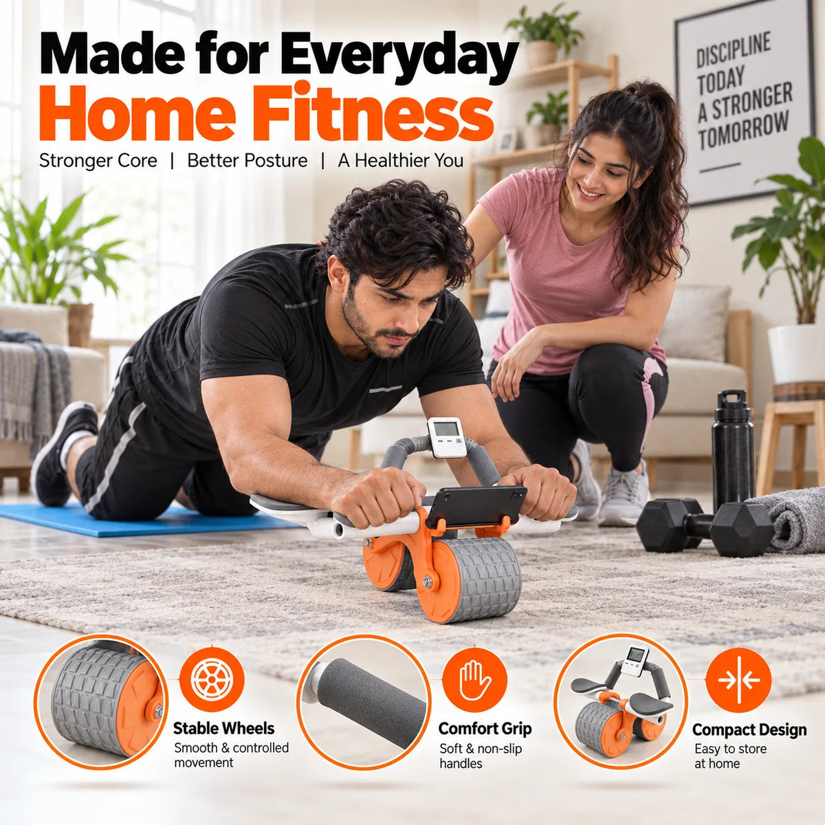 Ultimate Ab Roller Wheel for Core Strength – Dual Wheel Abdominal Exer - Image 7
