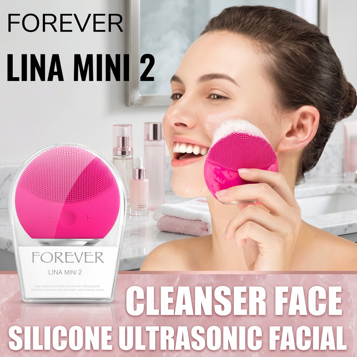 Rechargeable Silicone Facial Cleansing Brush for Sensitive Skin - Image 3