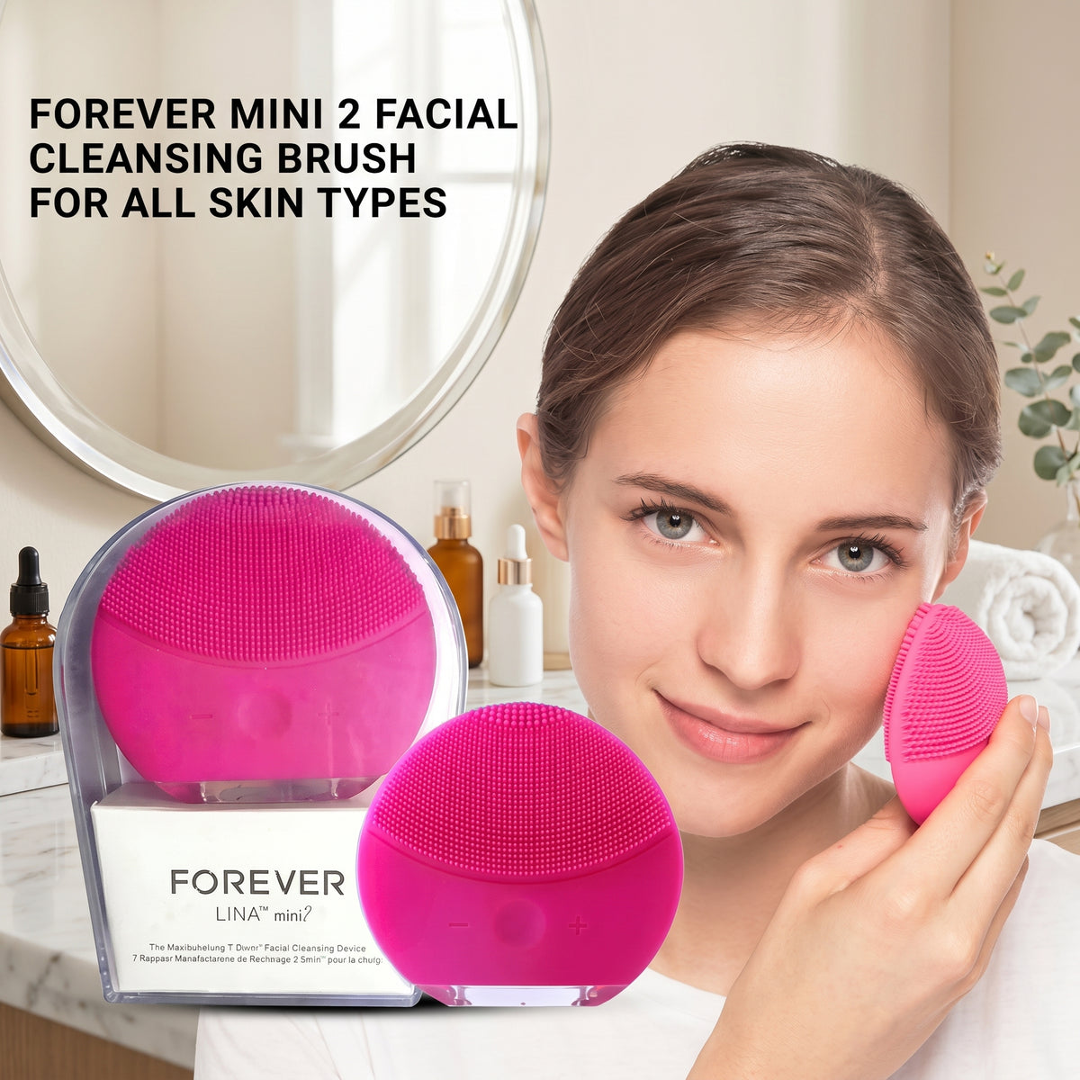 Rechargeable Silicone Facial Cleansing Brush for Sensitive Skin - Image 2