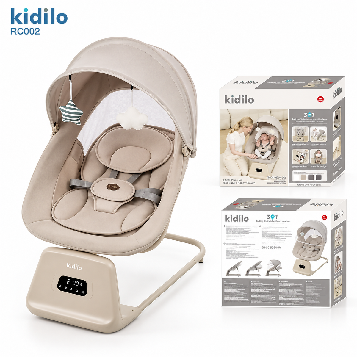Electric baby swing and rocker