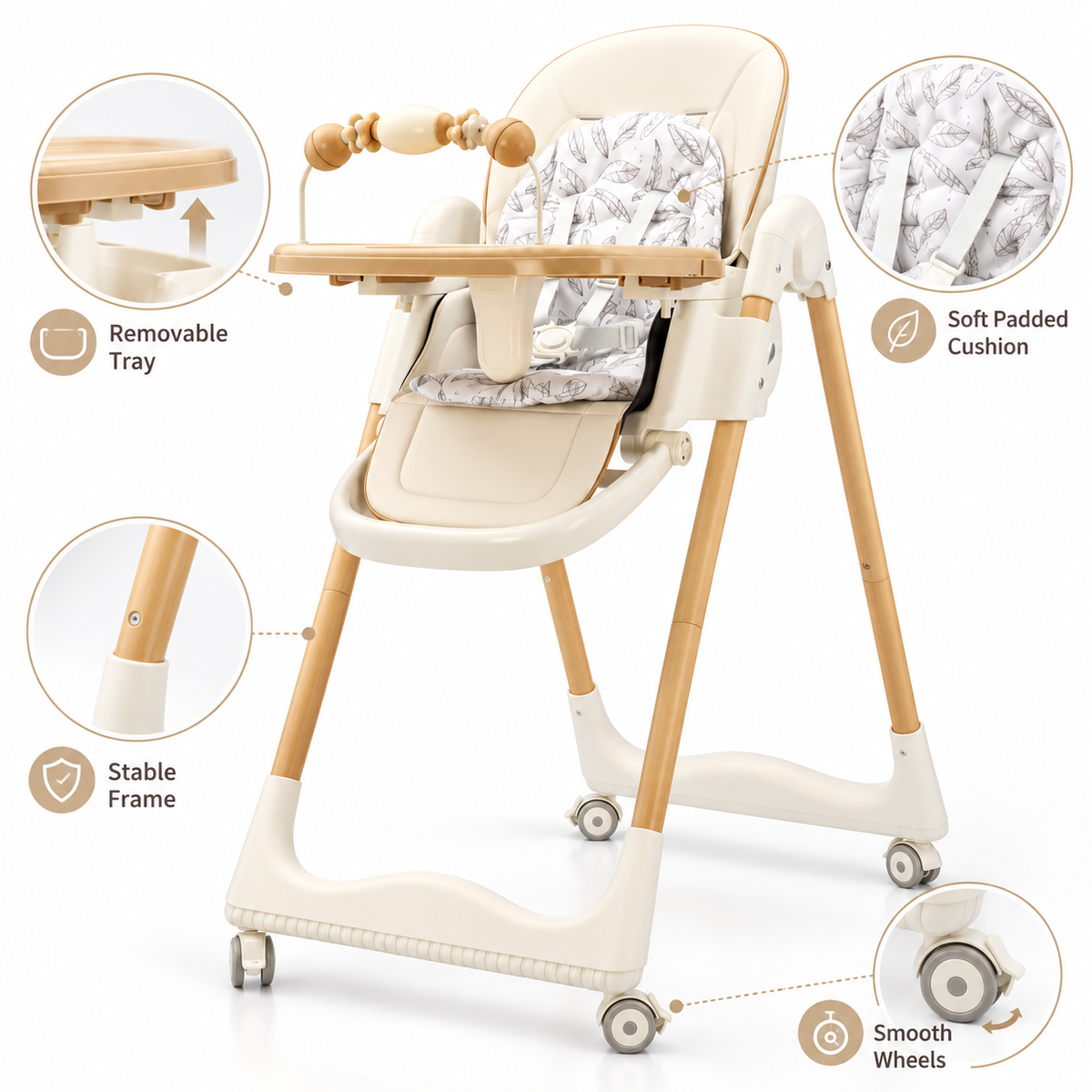 Baby Feeding High Chair – Foldable Feeding Seat for Infants & Toddlers