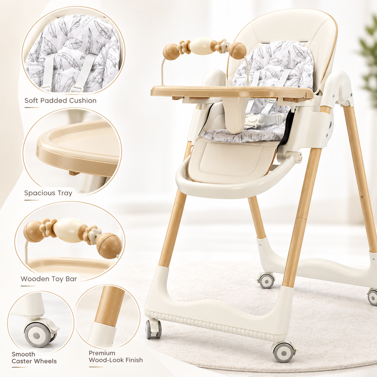 Baby Feeding High Chair – Foldable Feeding Seat for Infants & Toddlers