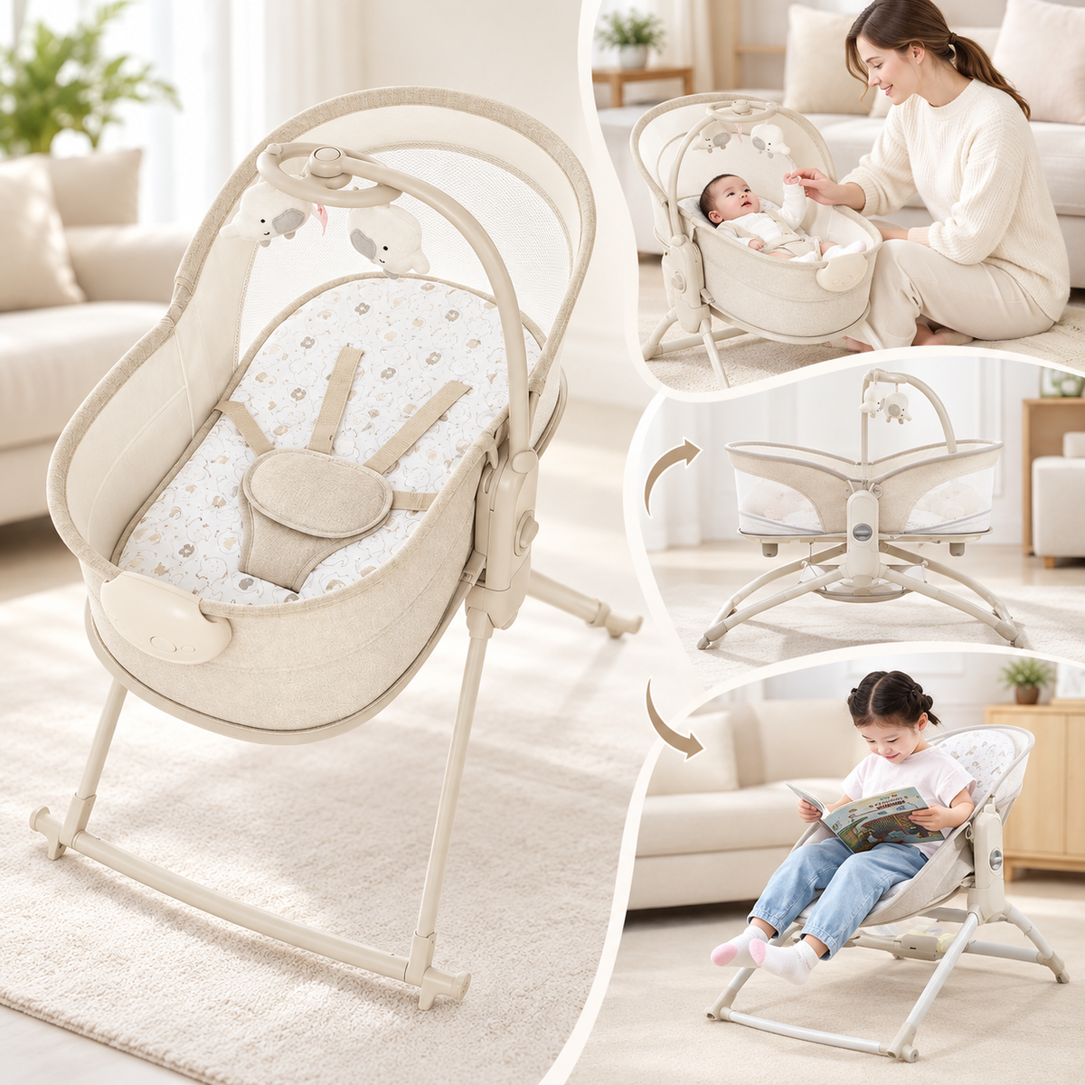 Baby Swing Cradle and Bedside for Babies