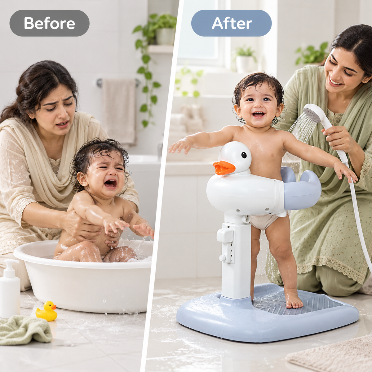 Adjustable Height Baby Shower Stand with Anti-Slip Base,Bath Shower St - Image 4