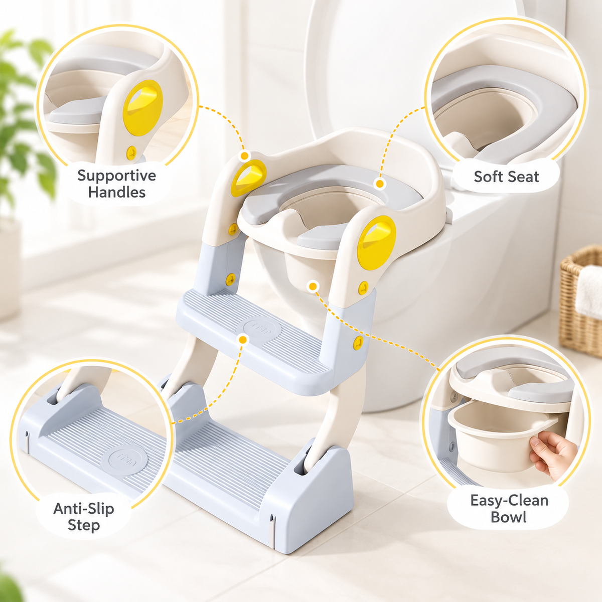 Baby Potty Seat, 3-in-1 Toilet Potty Training Seat - Image 5