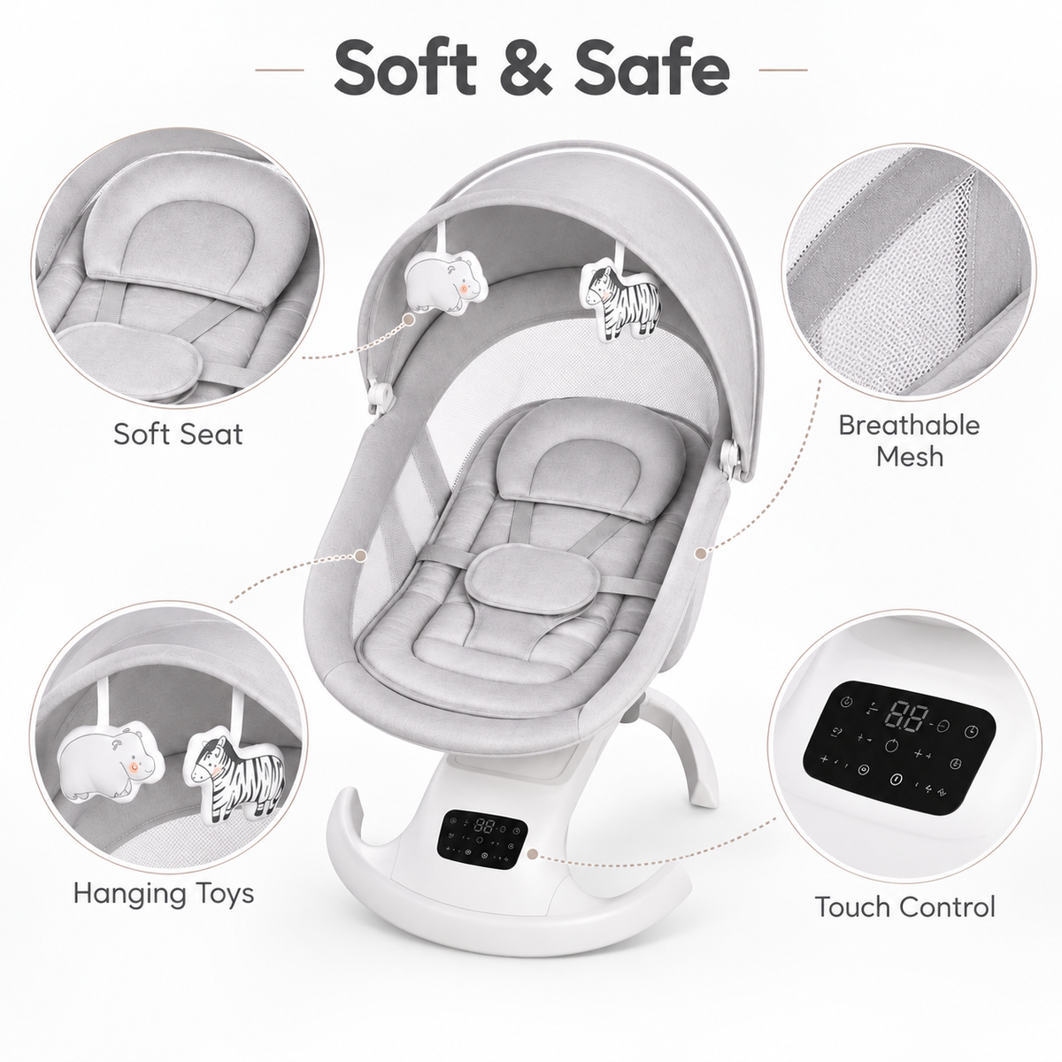 Mastela Ori Euphoria 3D Swing & Bassinet, a multi-functional automatic baby swing and bassinet.