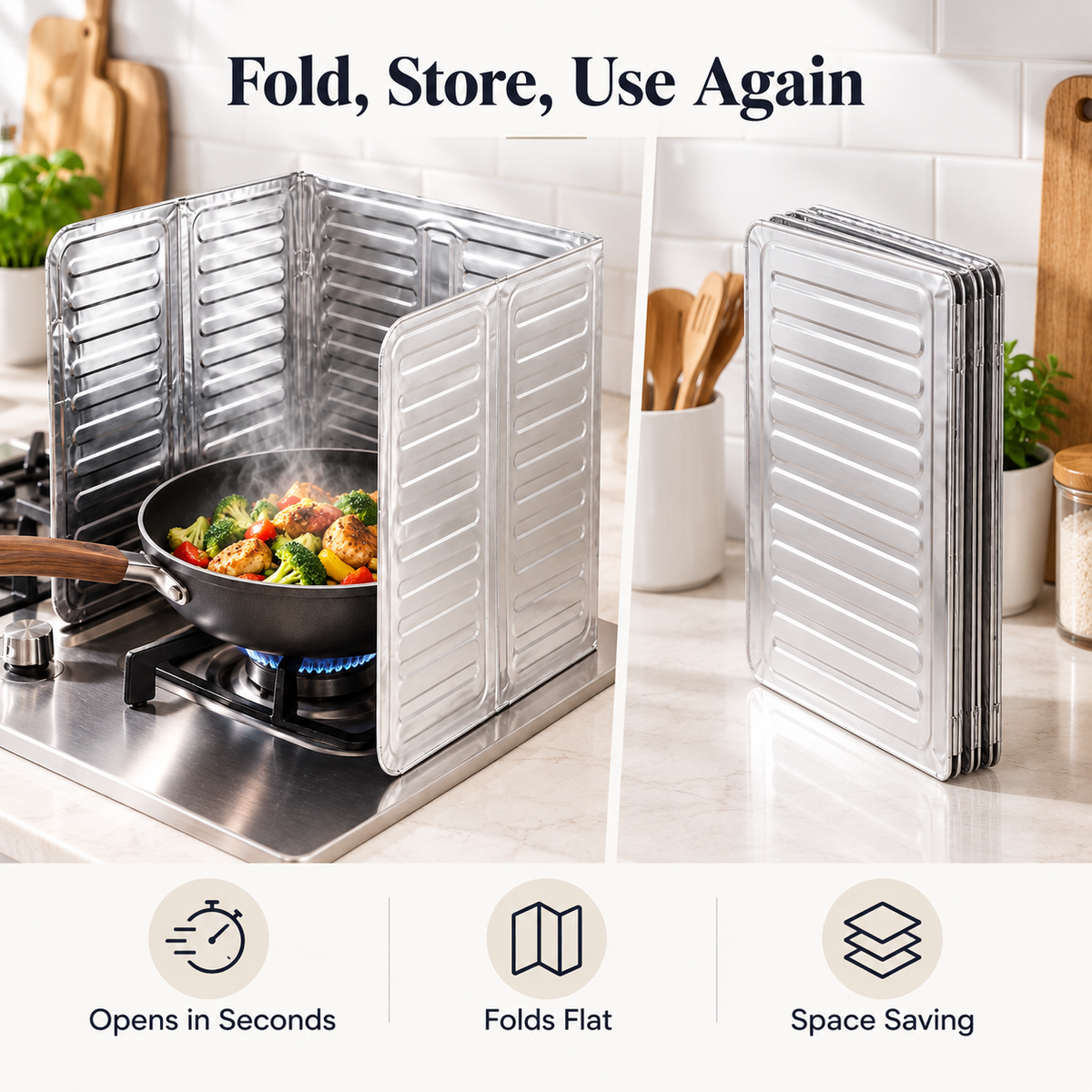 Foldable Oil Splatter Guard – Blocks Oil Splashes While Frying - Image 5