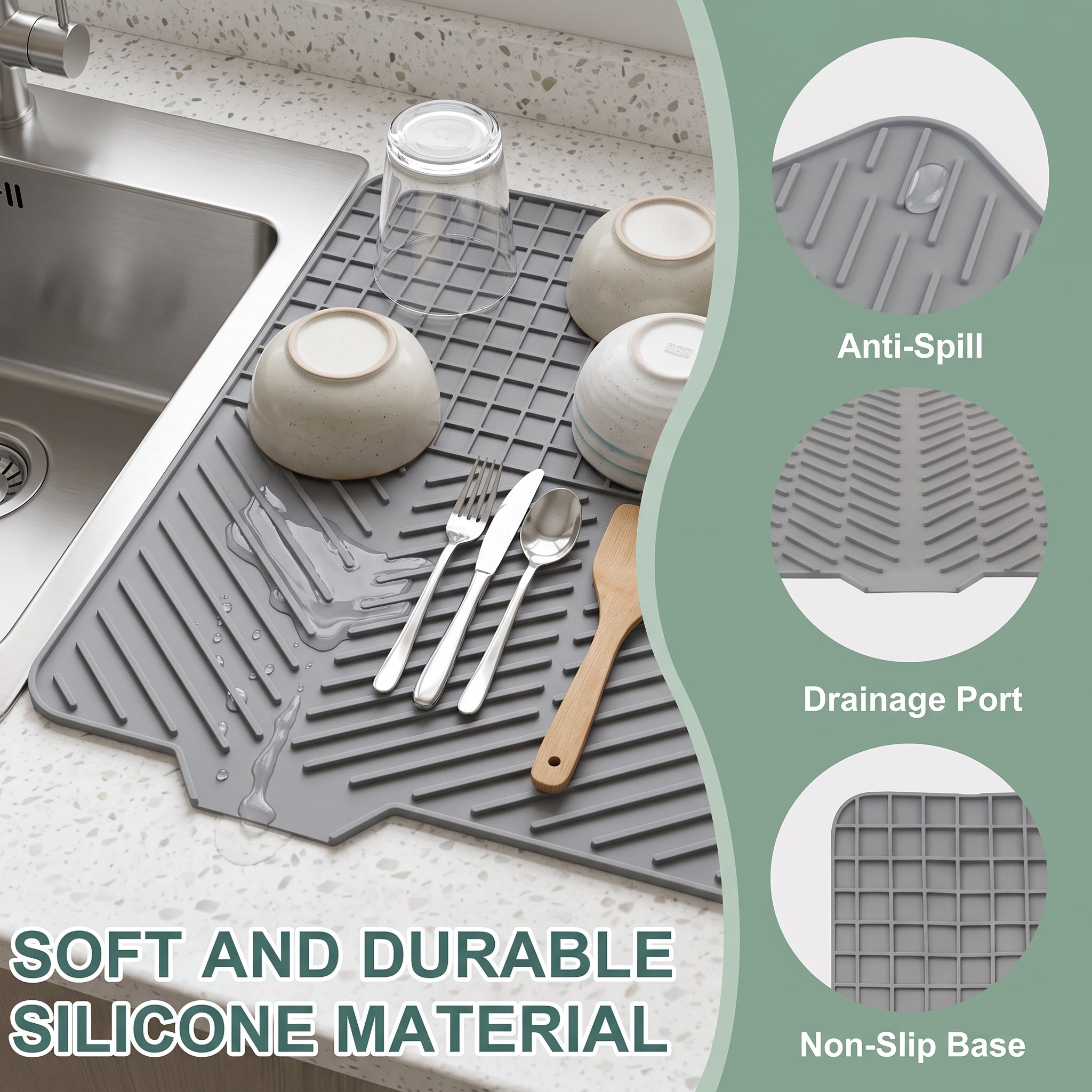 Silicon Anti Slip Kitchen Drain Matt