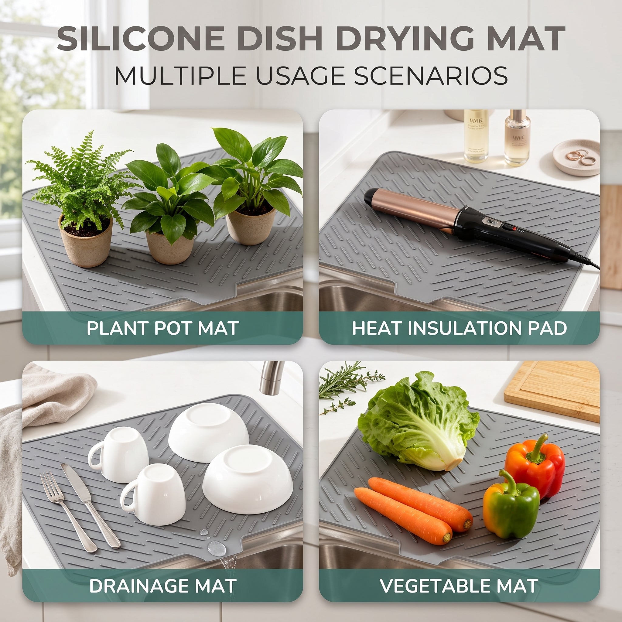 Silicon Anti Slip Kitchen Drain Matt