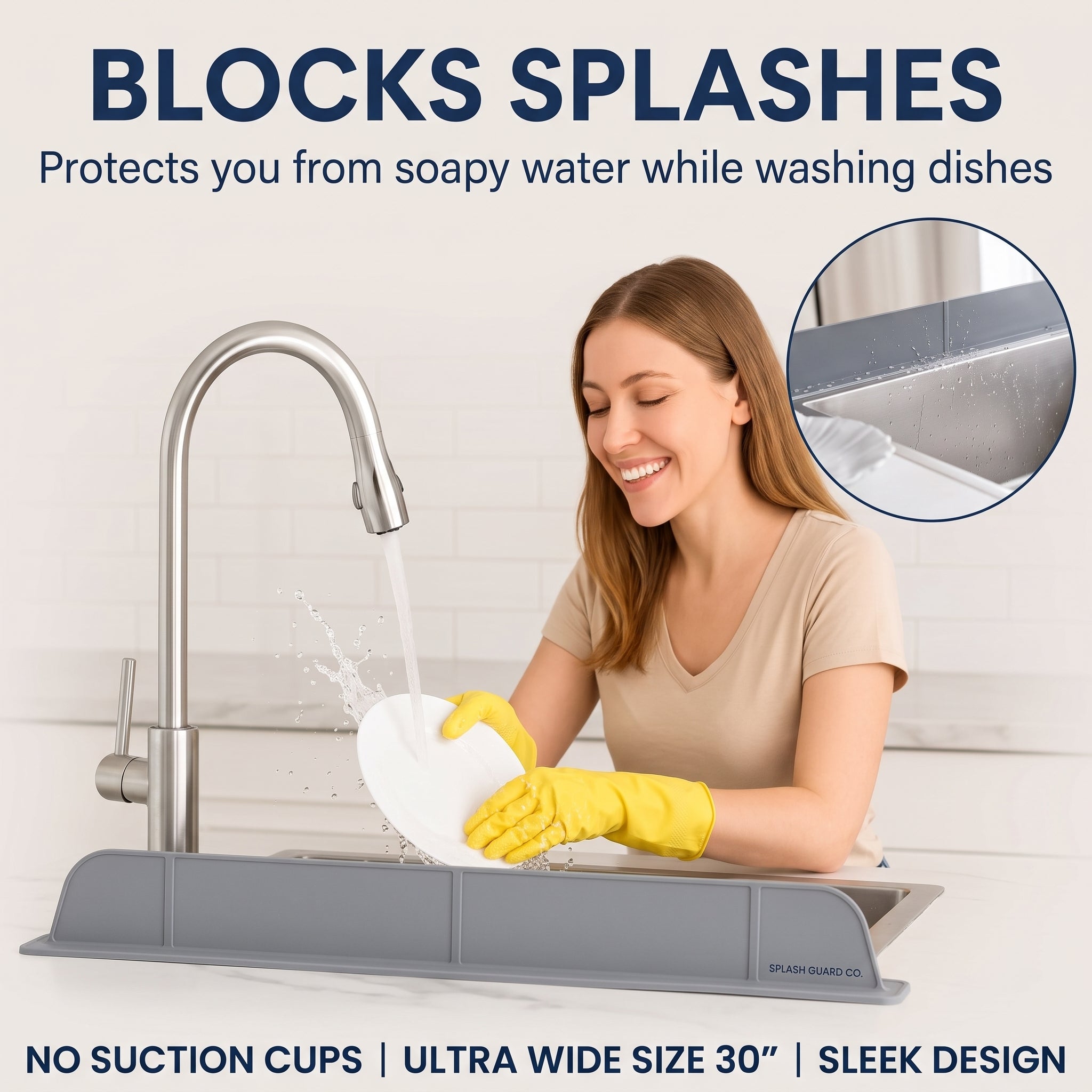 Silicone Kitchen Sink Water Splash Guard