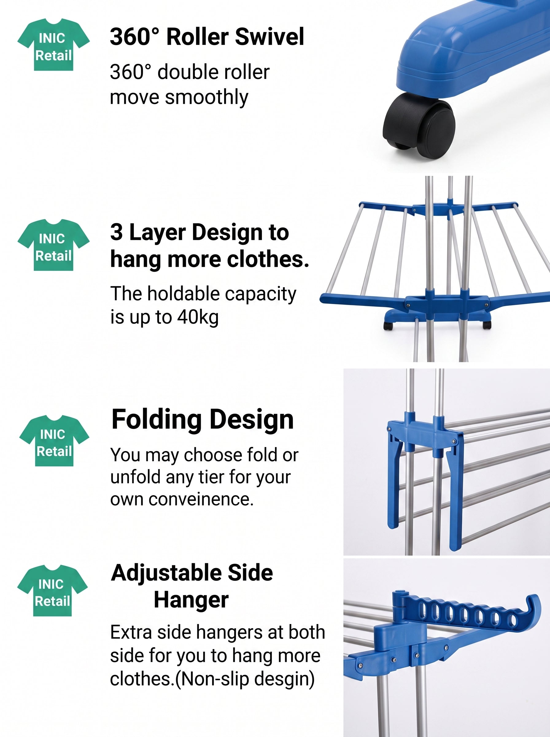 3-Tier Foldable Clothes Drying Rack