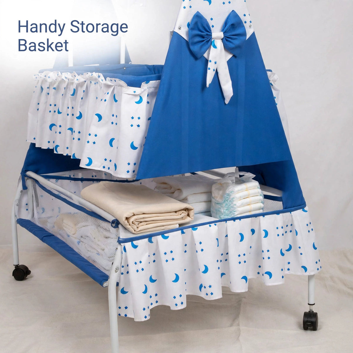 Halfri 3-in-1 Baby Bassinet β Rocking Bedside Crib with Mosquito Net & - Image 5