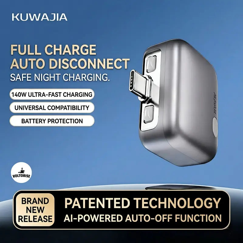 140W Fast Charging Automatic Pop-off Charging Disconnector Type-C, Smart Auto Stop Charging Adapter