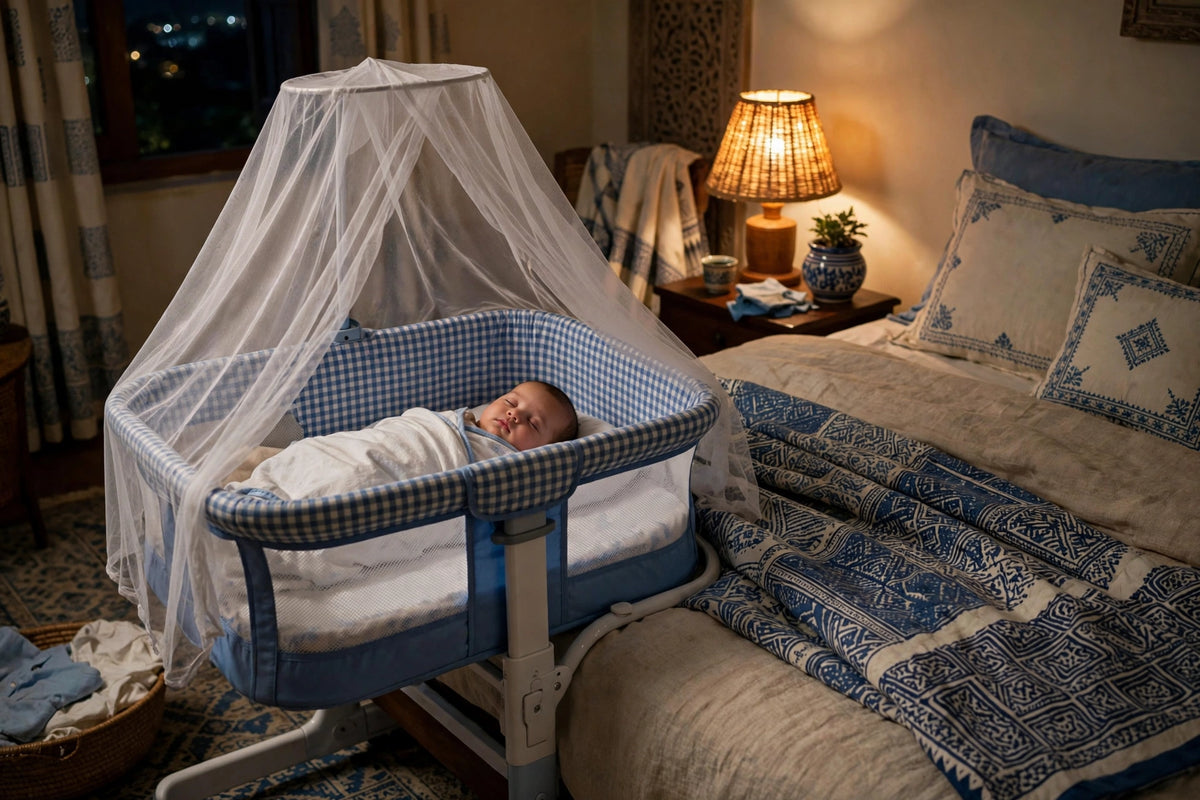 Halfri 3-in-1 Baby Bassinet β Rocking Bedside Crib with Mosquito Net & - Image 7