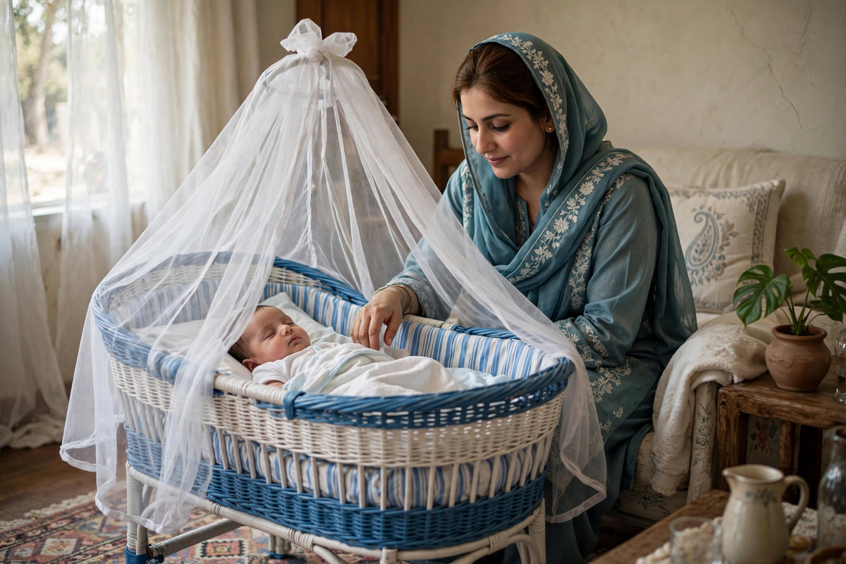 Halfri 3-in-1 Baby Bassinet β Rocking Bedside Crib with Mosquito Net & - Image 8