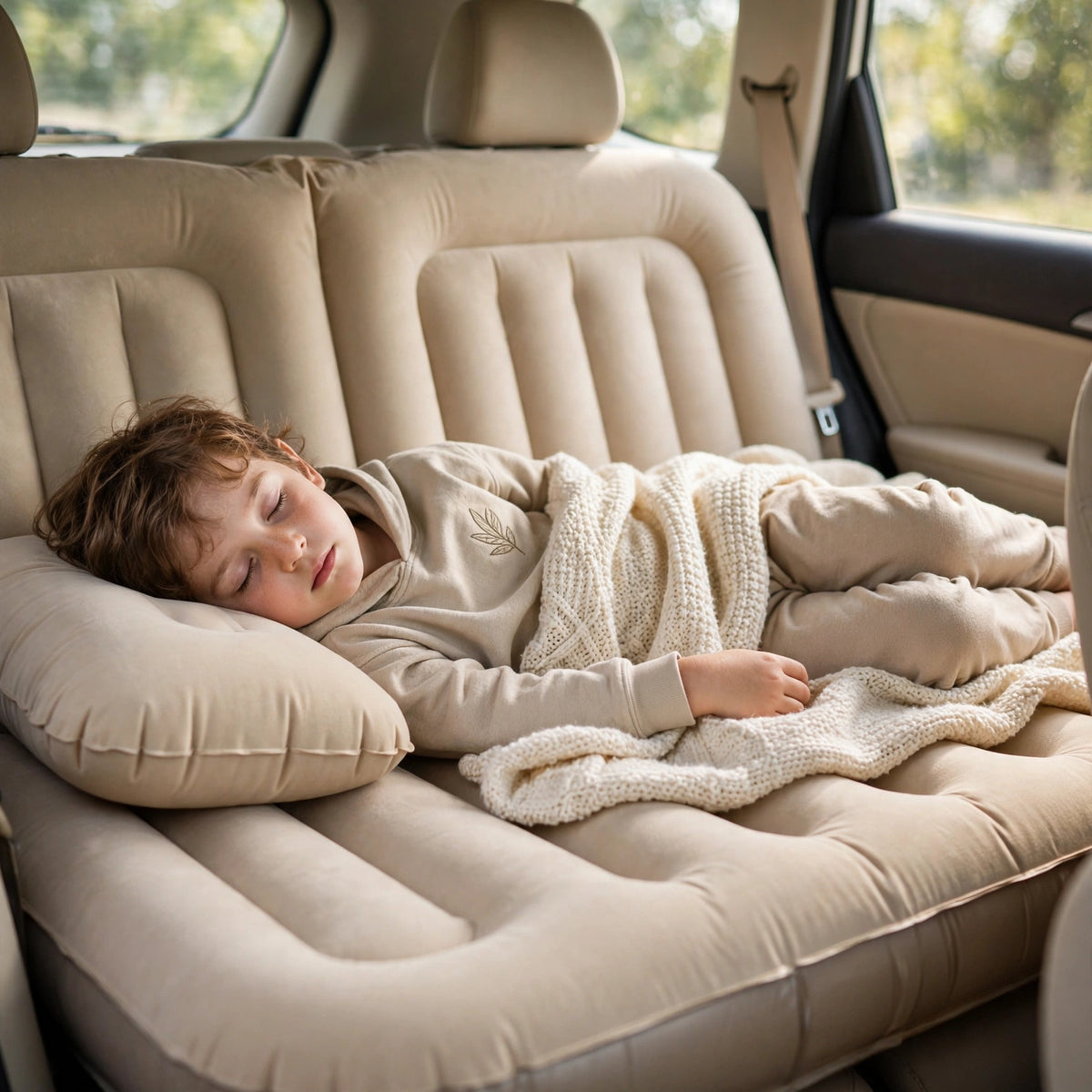 Car Back Seat Inflatable Air Mattress β Portable Travel Bed with 2 Pil - Image 8