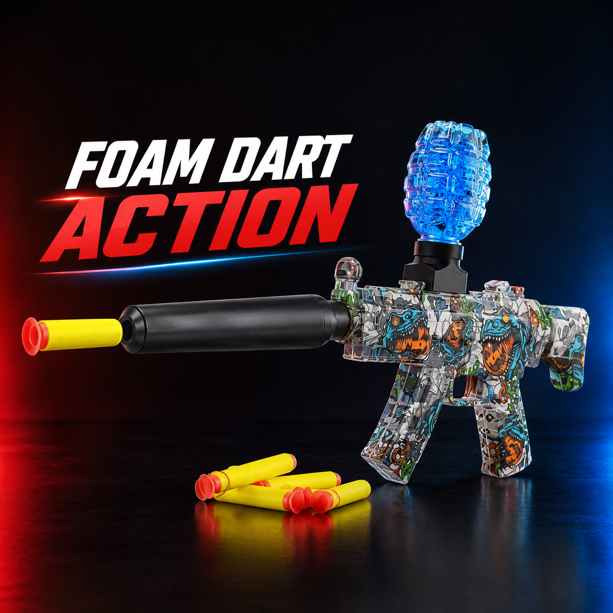 MP5 Foam Dart Blaster Toy – Rechargeable Action Play Set