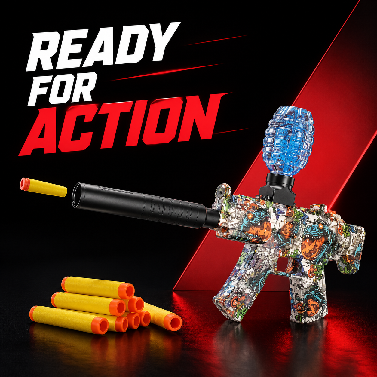 MP5 Foam Dart Blaster Toy – Rechargeable Action Play Set