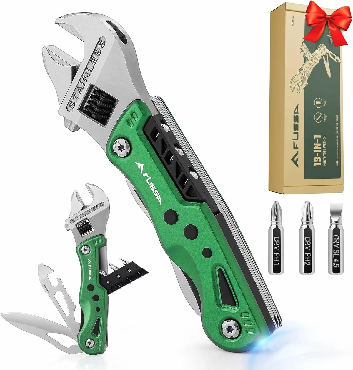 2-in-1 Folding Adjustable Wrench with Knife – Portable Multi-Tool with