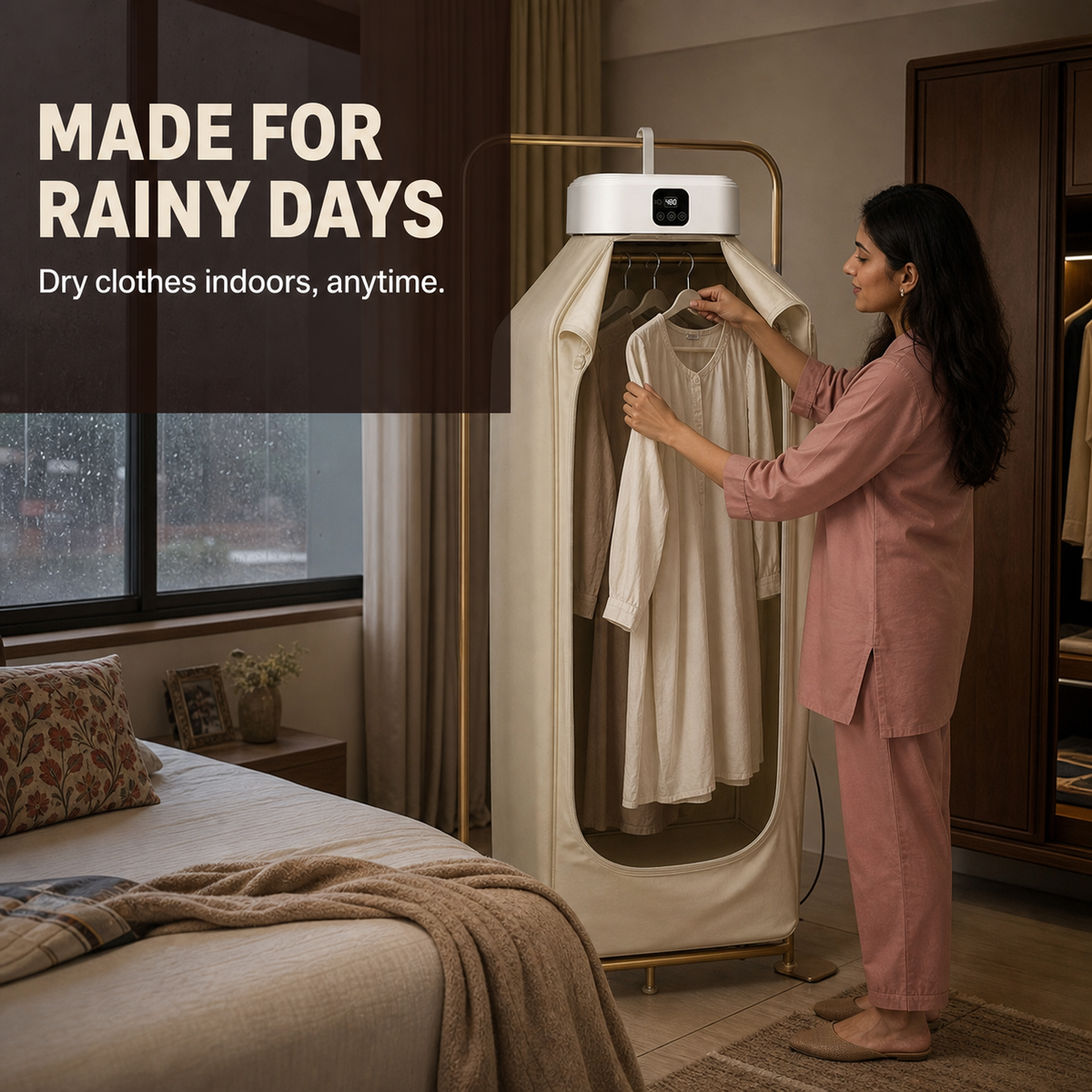 Portable Foldable Electric Clothes Dryer | Warm Air Garment Drying Machine