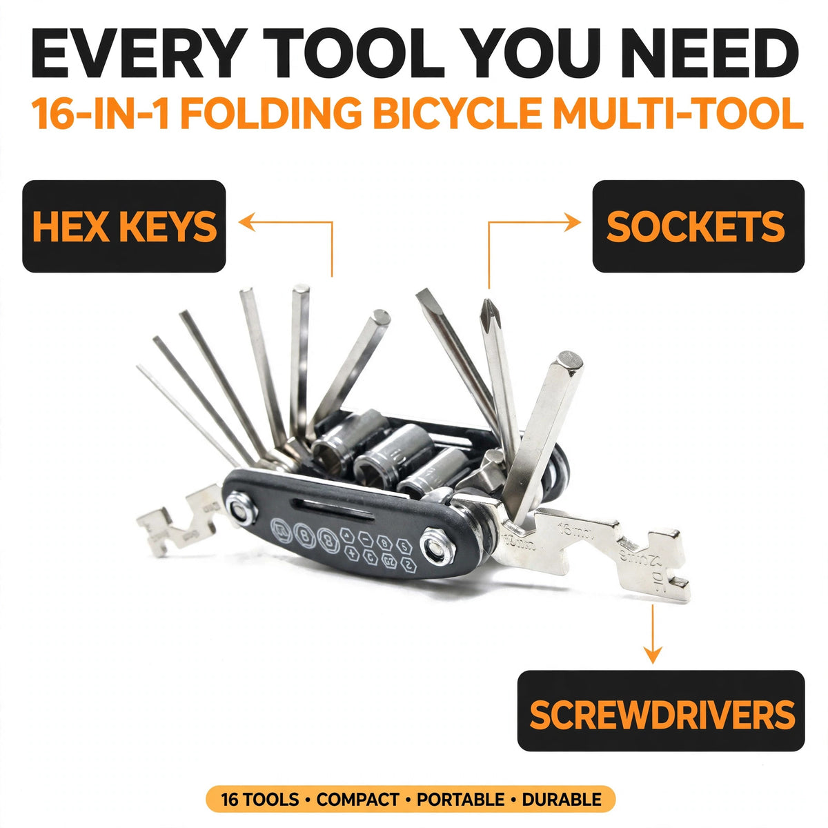 16 in 1 Multifunctional Folding Repair Tool Kit - Image 2