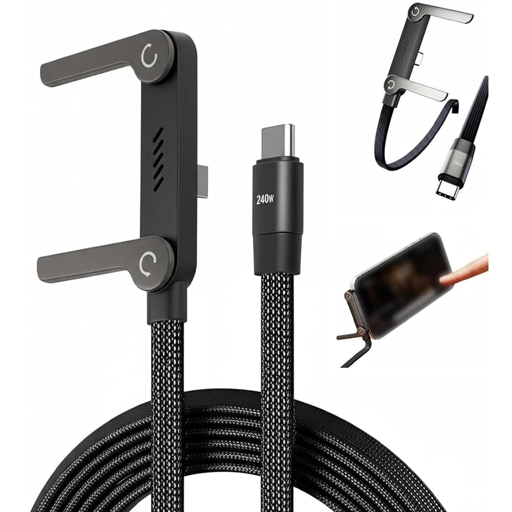 The Viral 240W Type C to C Cable with 360 Degree Aluminum Stand
