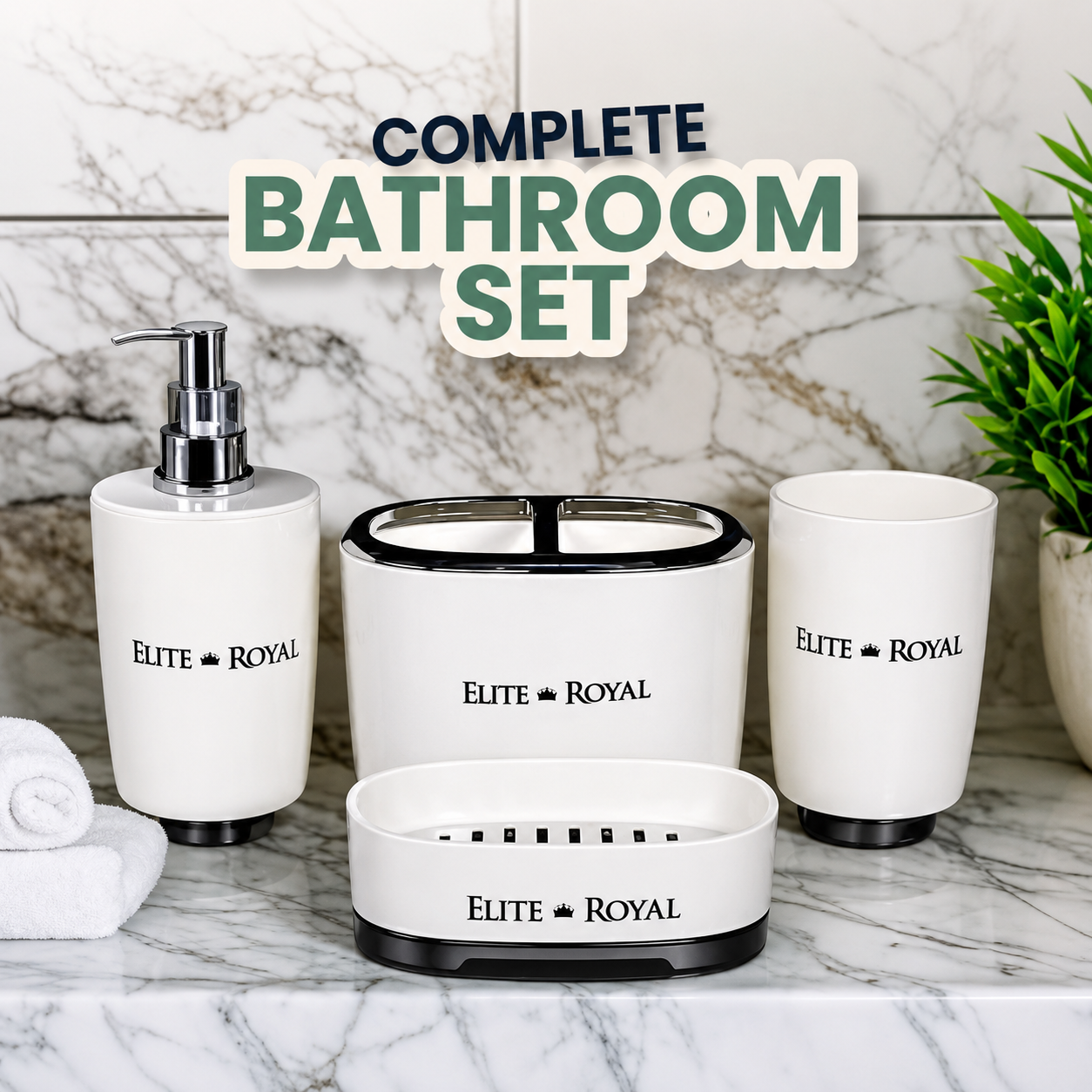 Elite Royal 4-Piece Bathroom Accessory Set