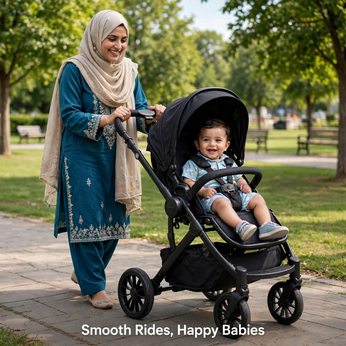 Halfri Premium Baby Stroller – One-Hand Fold, Reversible Handle & Lie- - Image 2