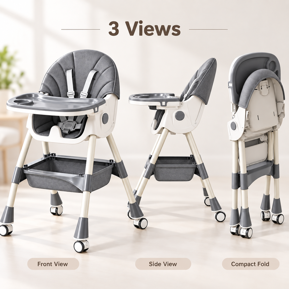 Kidilo Baby High Chair – Foldable Feeding Chair