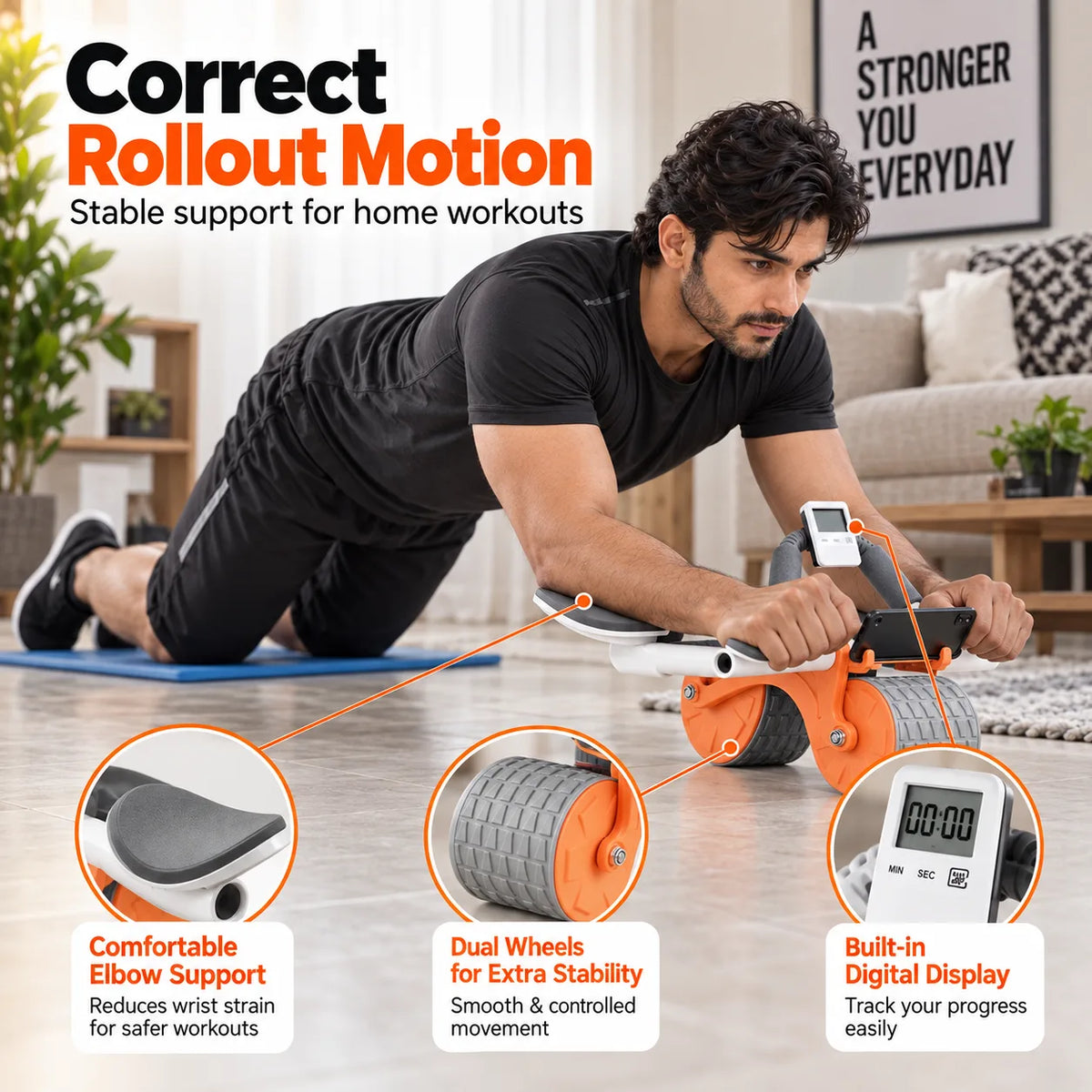 Ultimate Ab Roller Wheel for Core Strength – Dual Wheel Abdominal Exer - Image 3