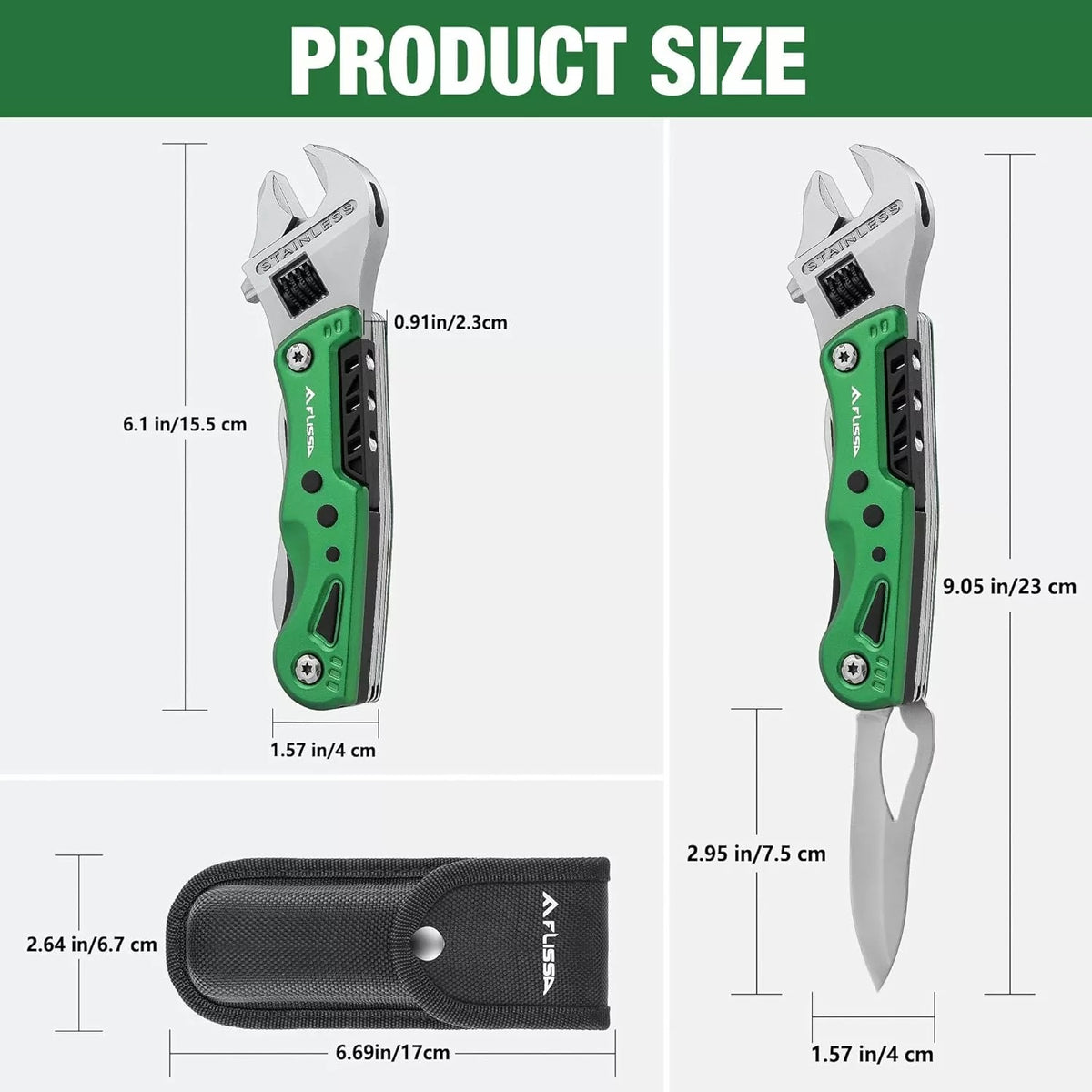 2-in-1 Folding Adjustable Wrench with Knife – Portable Multi-Tool with - Image 4