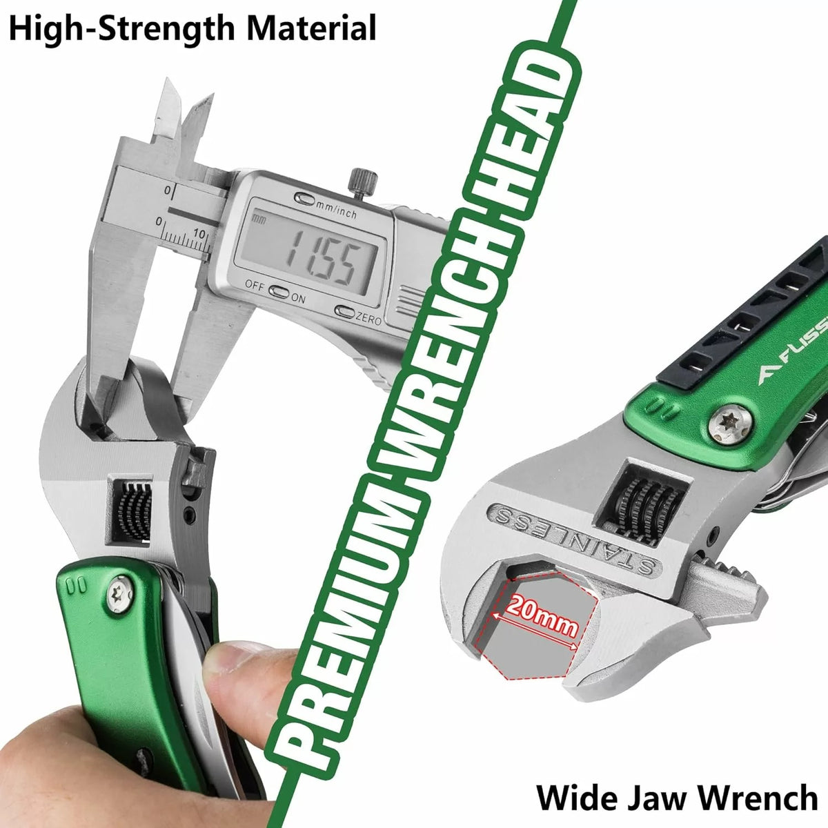 2-in-1 Folding Adjustable Wrench with Knife – Portable Multi-Tool with - Image 5