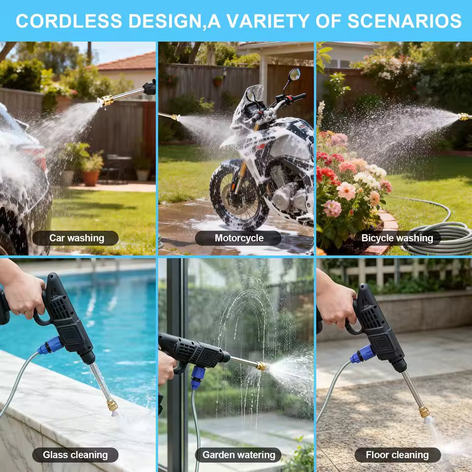 Cordless High Pressure Washer Gun With 02 Battery