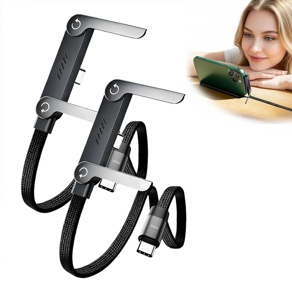 The Viral 240W Type C to C Cable with 360 Degree Aluminum Stand