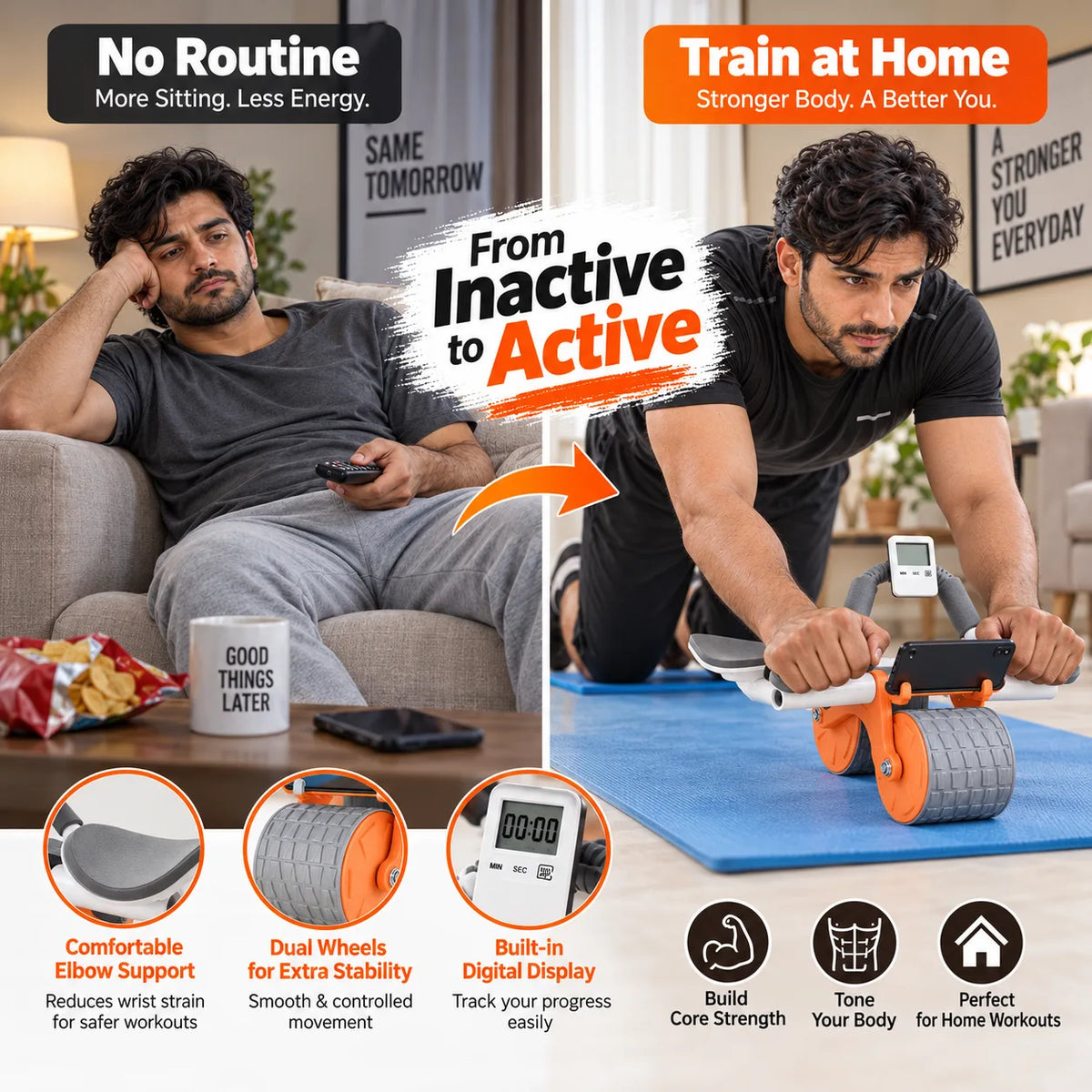 Ultimate Ab Roller Wheel for Core Strength – Dual Wheel Abdominal Exer - Image 6