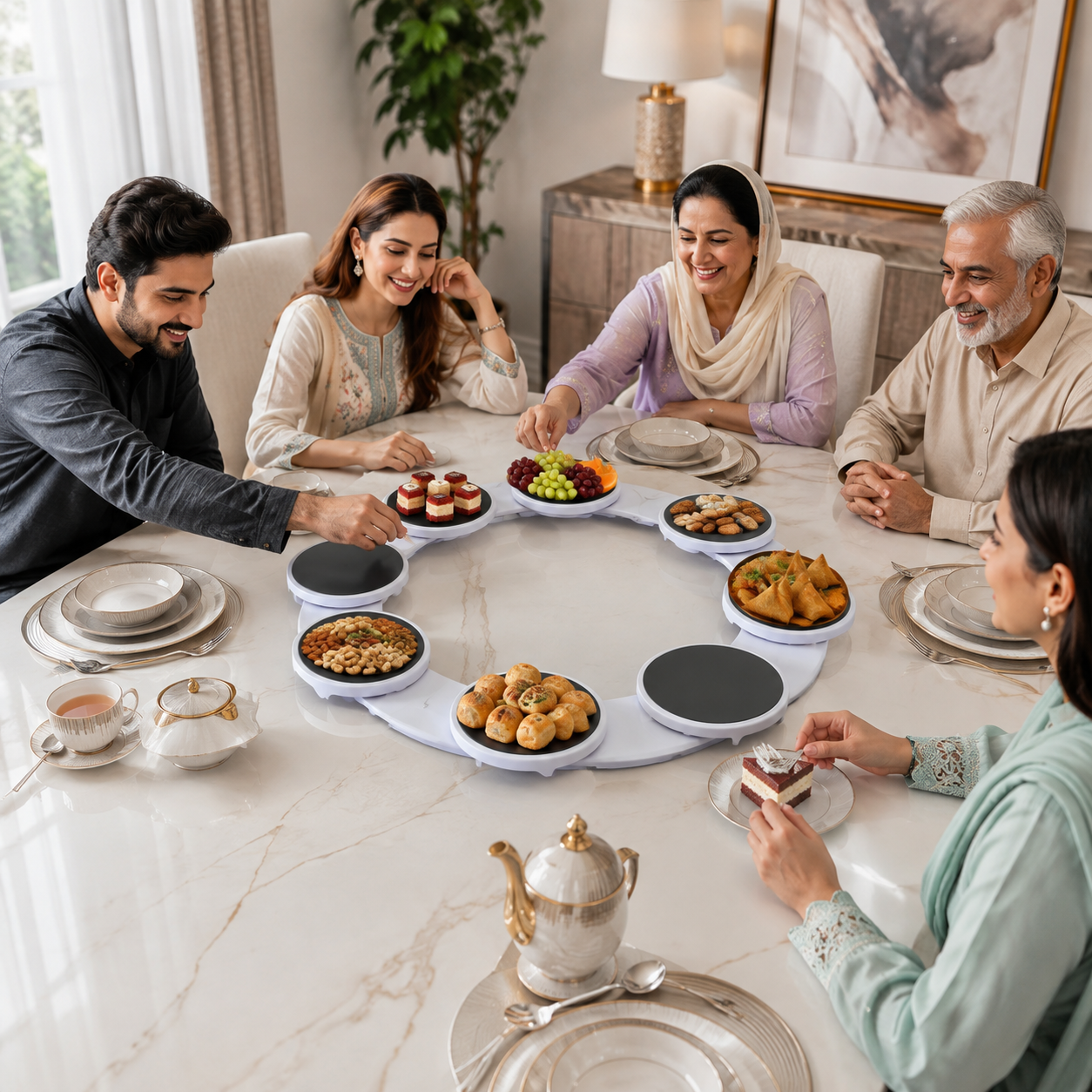 Expandable Lazy Susan Turntable for Dining Table