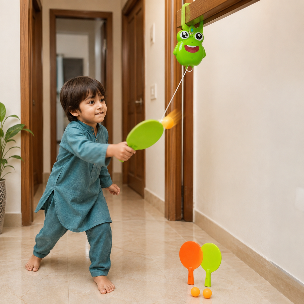 Kids Hanging Ball Table Tennis Set – Indoor Ping Pong Practice Game