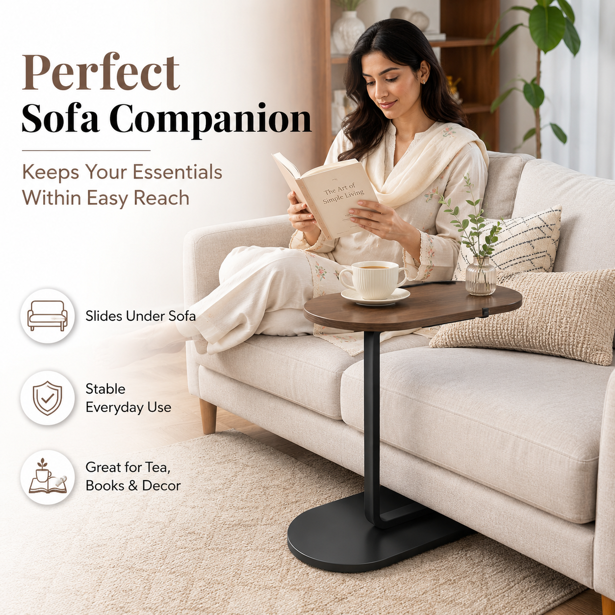 C Shape Adjustable Side Table