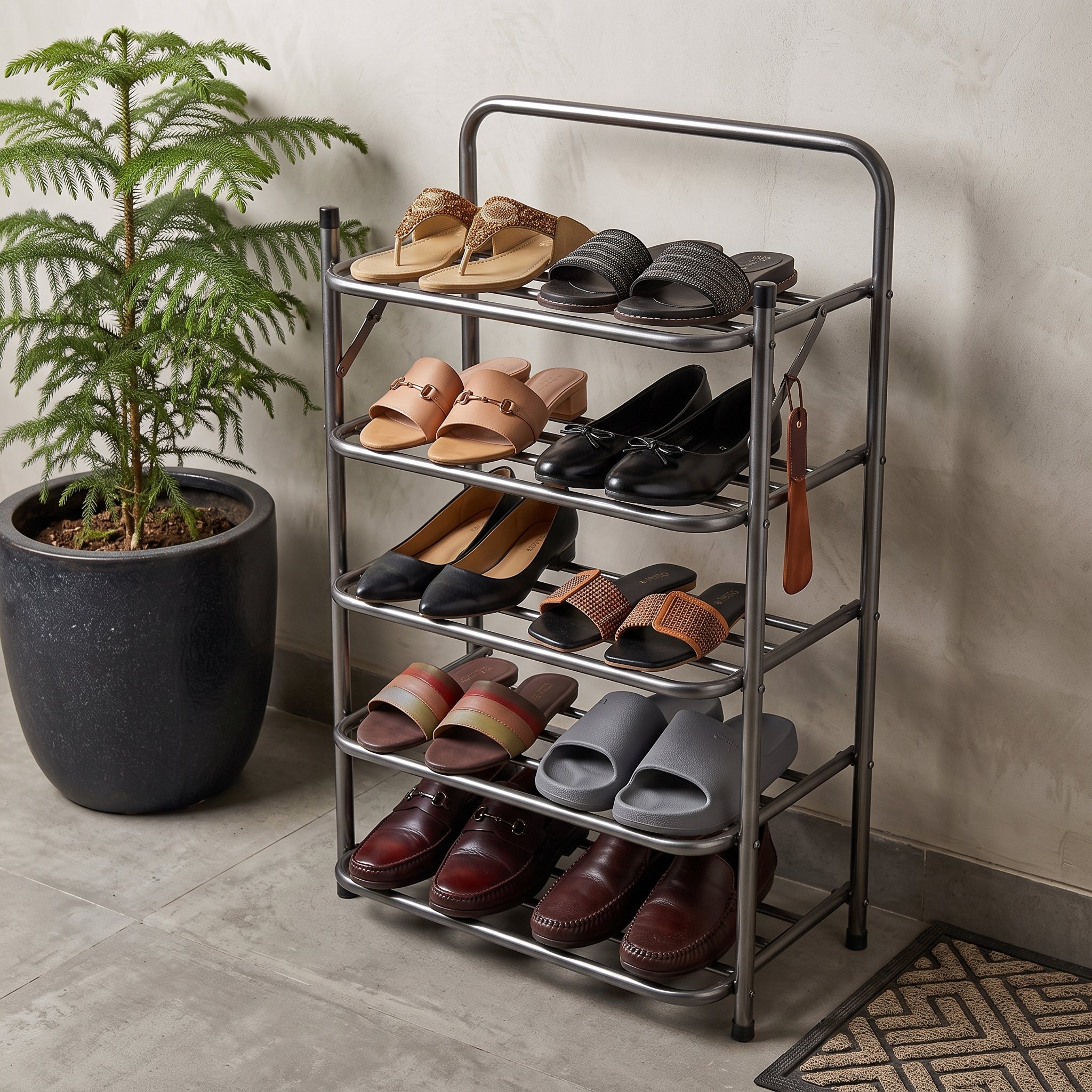 Imperial Multi-Tier Foldable Metal Shoe Rack