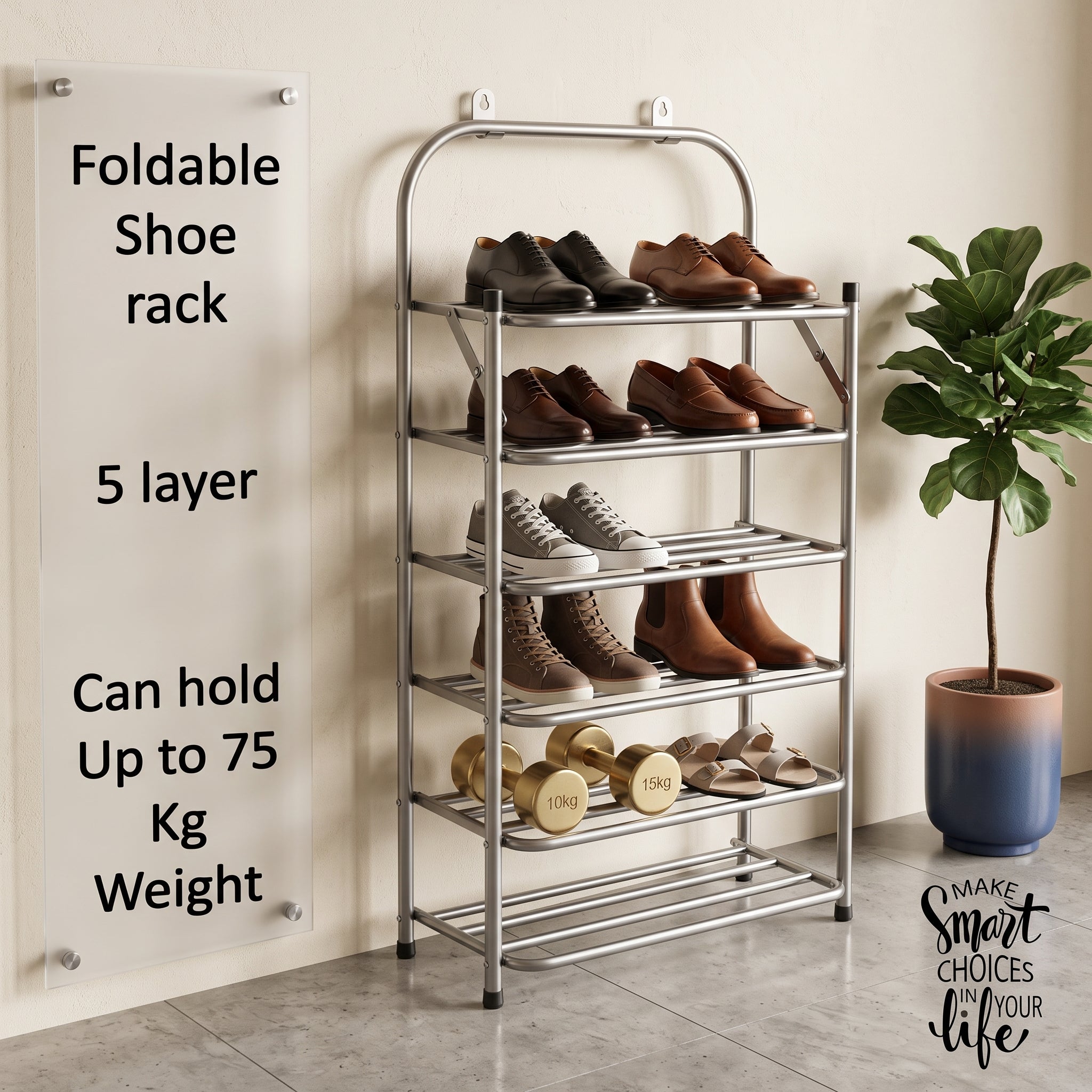 Imperial Multi-Tier Foldable Metal Shoe Rack
