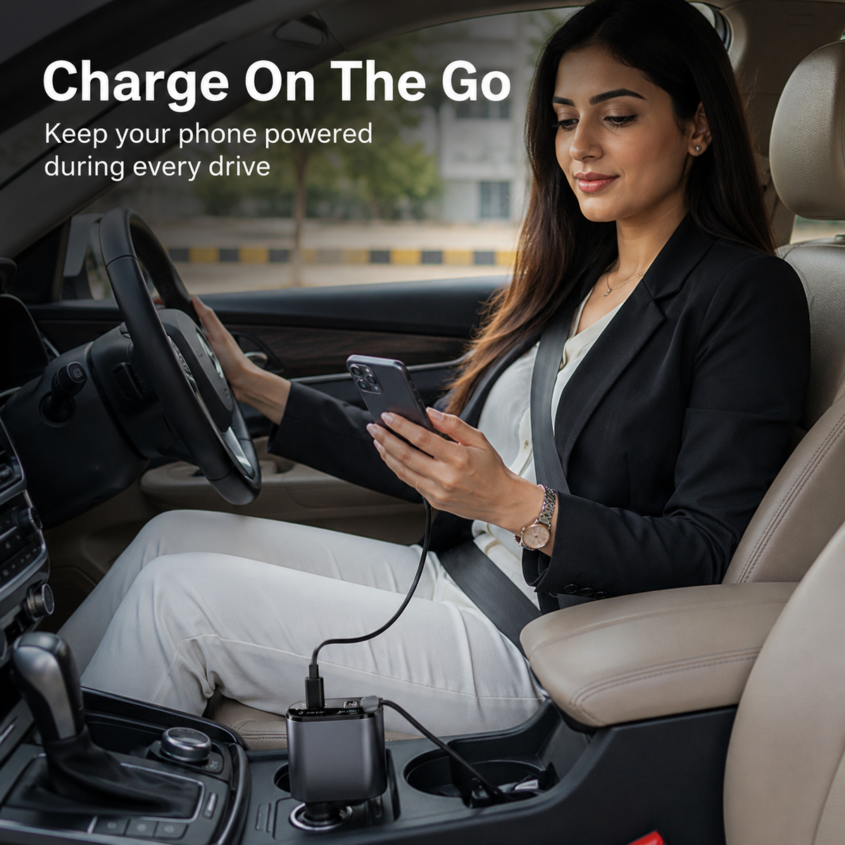 4 IN 1 Retractable Super Fast Car Phone Charger
