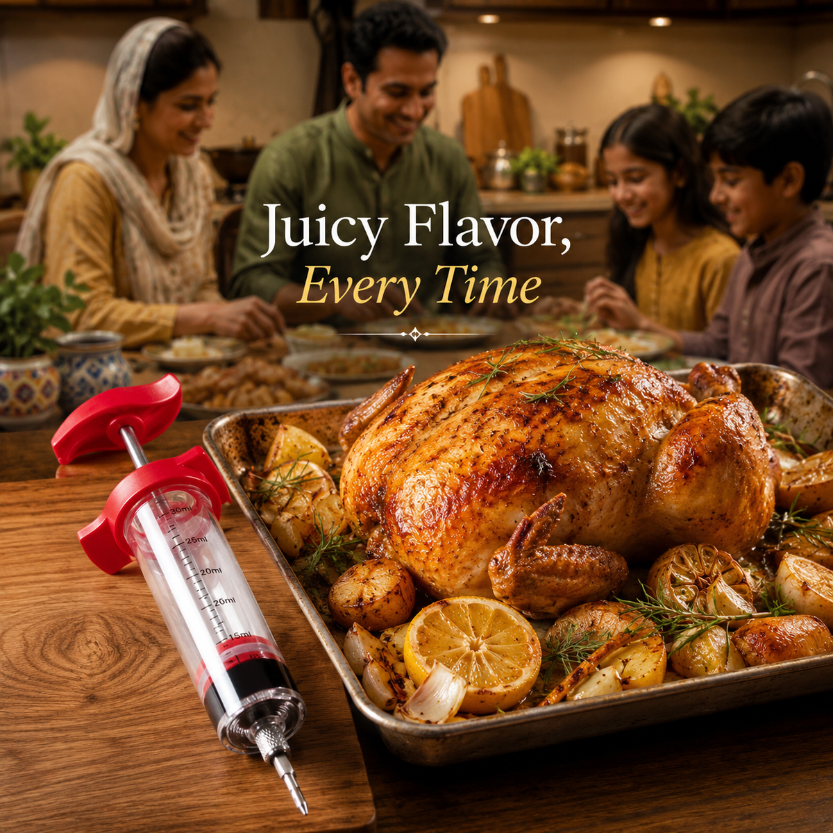 Meat Marinade Syringe – Meat Flavor Infuser with Stainless Steel Needle