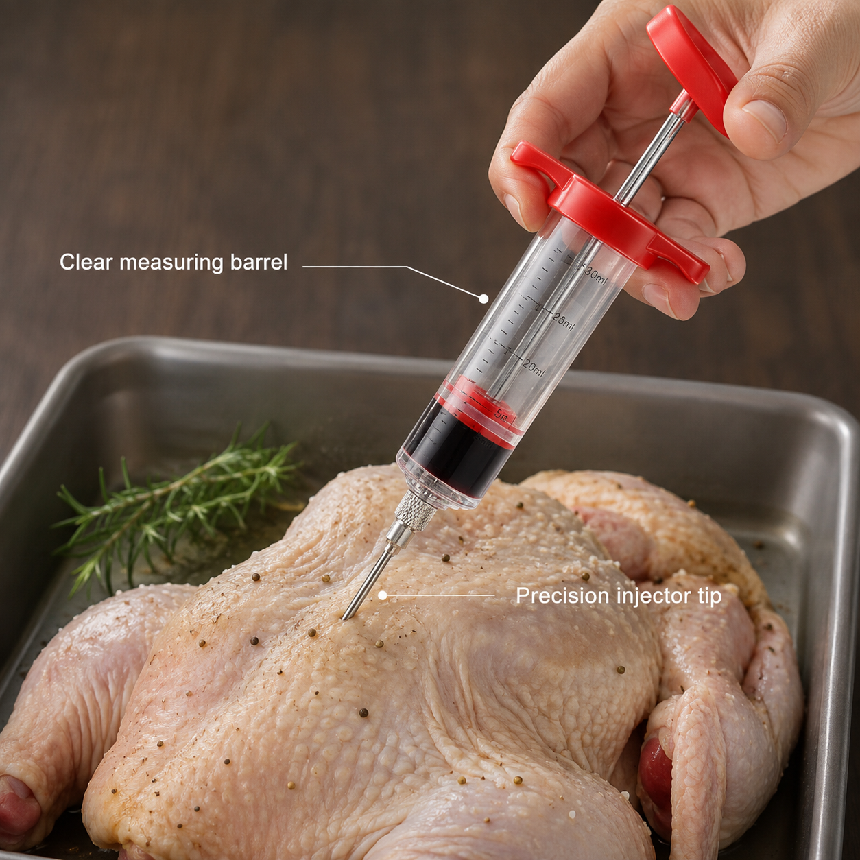 Meat Marinade Syringe – Meat Flavor Infuser with Stainless Steel Needle
