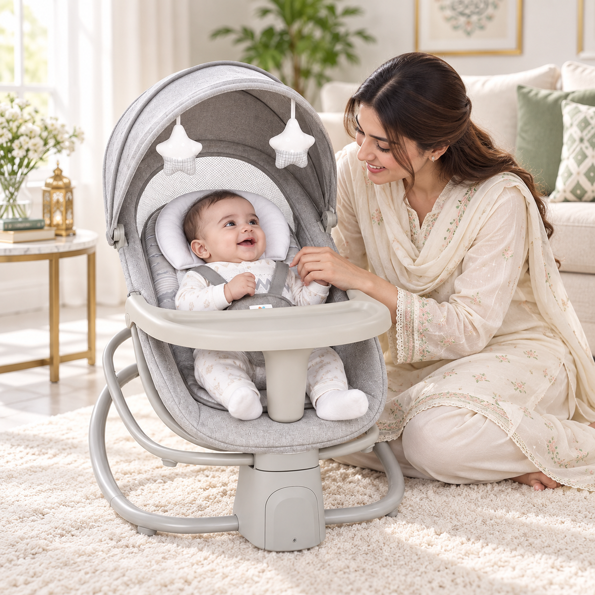 4-in-1 Deluxe Multi-Functional Bassinet & Swing