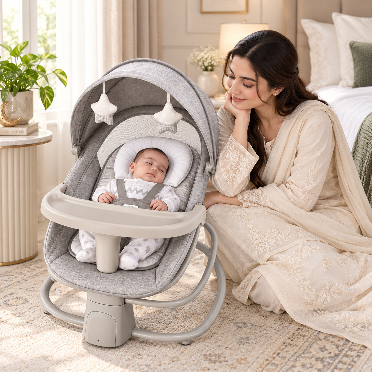 4-in-1 Deluxe Multi-Functional Bassinet & Swing