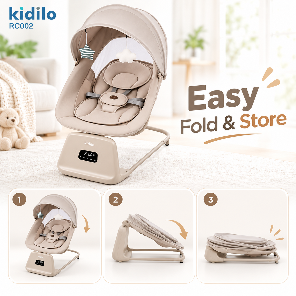 Electric baby swing and rocker
